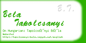 bela tapolcsanyi business card